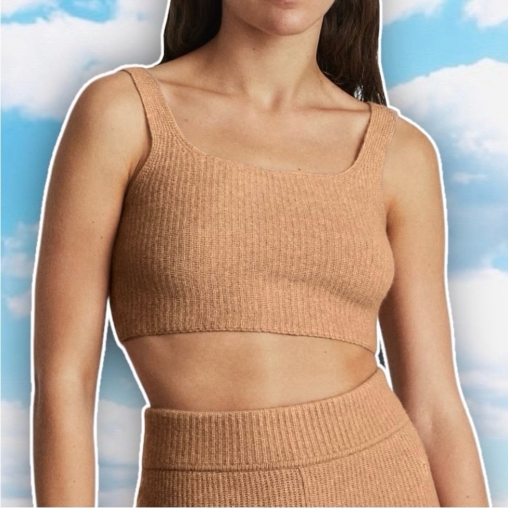 NWT EVERLANE The Cozy-Stretch Tank Balletcore Academia Wool Sweater Crop Top